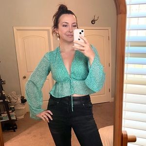 Green Wild Fable S Long Sleeve 70s Shirt